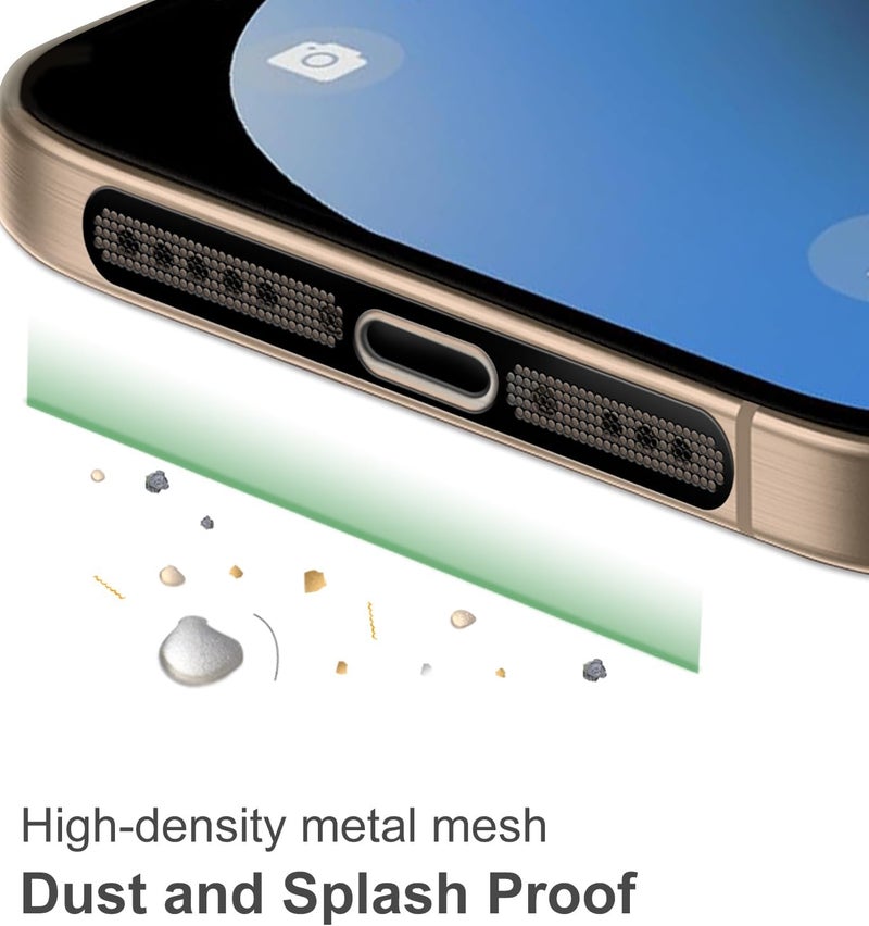 Limvory Speaker Dust Cover for iPhone 17/16 Pro Max /16 Pro /15 Pro/ 15 Pro Max, iPhone Speaker Protector Anti Dust Plugs Proof Adhesive Cover - 6pcs/Black - Image 2